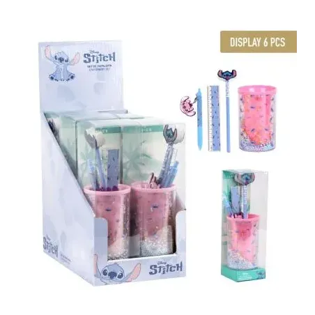 Set Papelería Stitch portalápices 4 piezas