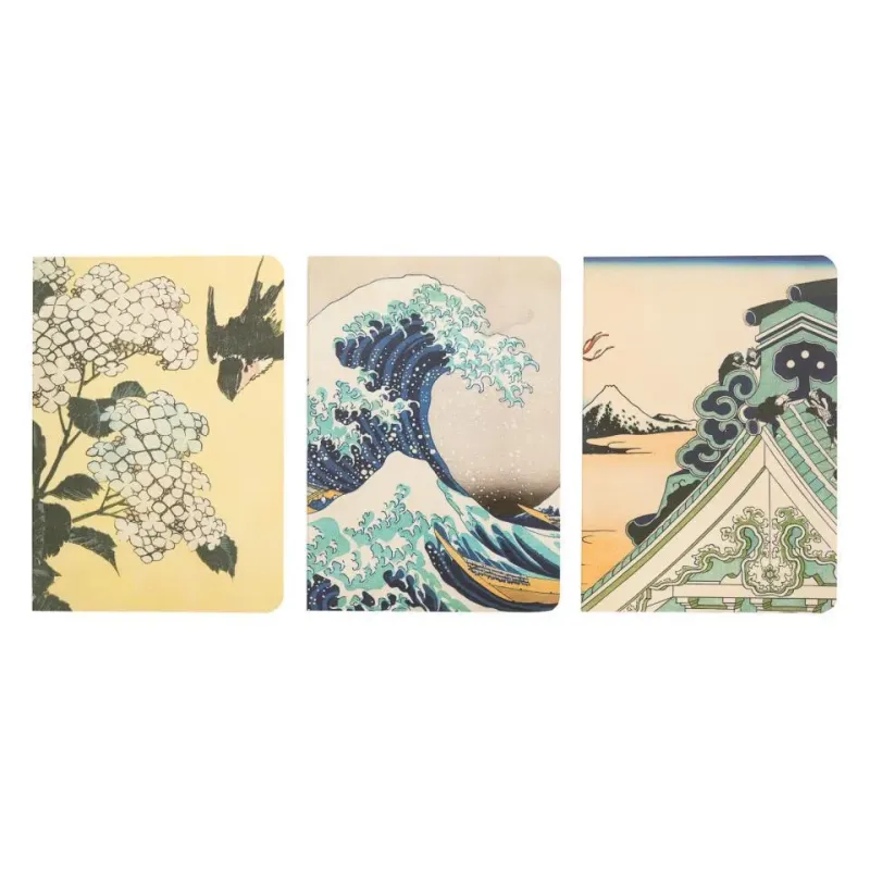 Pack 3 Cuadernos A6 La Gran Ola De Kanagawa Hokusa