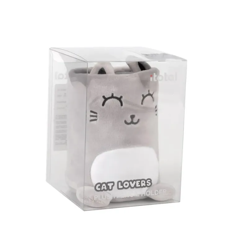 Portabolígrafos Plush Grey Cat