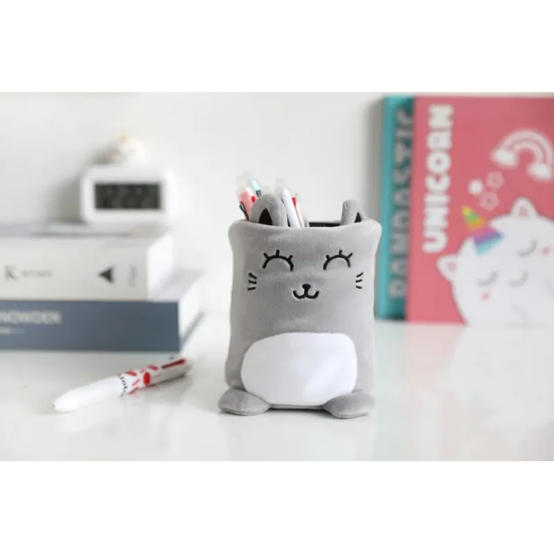 Portabolígrafos Plush Grey Cat