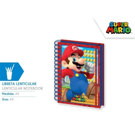 Libreta A5 lenticular Super Mario