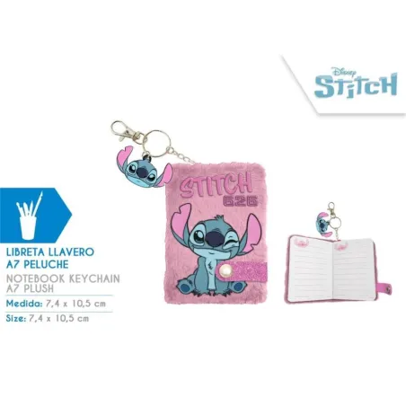 Libreta peluche llavero mini Stitch