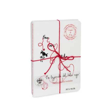 Set 2 Libretas Bordadas Hilo Rojo A6