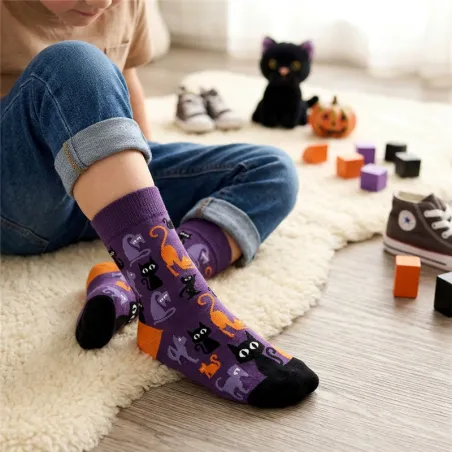 Calcetines Halloween Magic Cats Talla 24-29